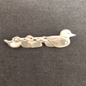 Sterling silver duck family pin